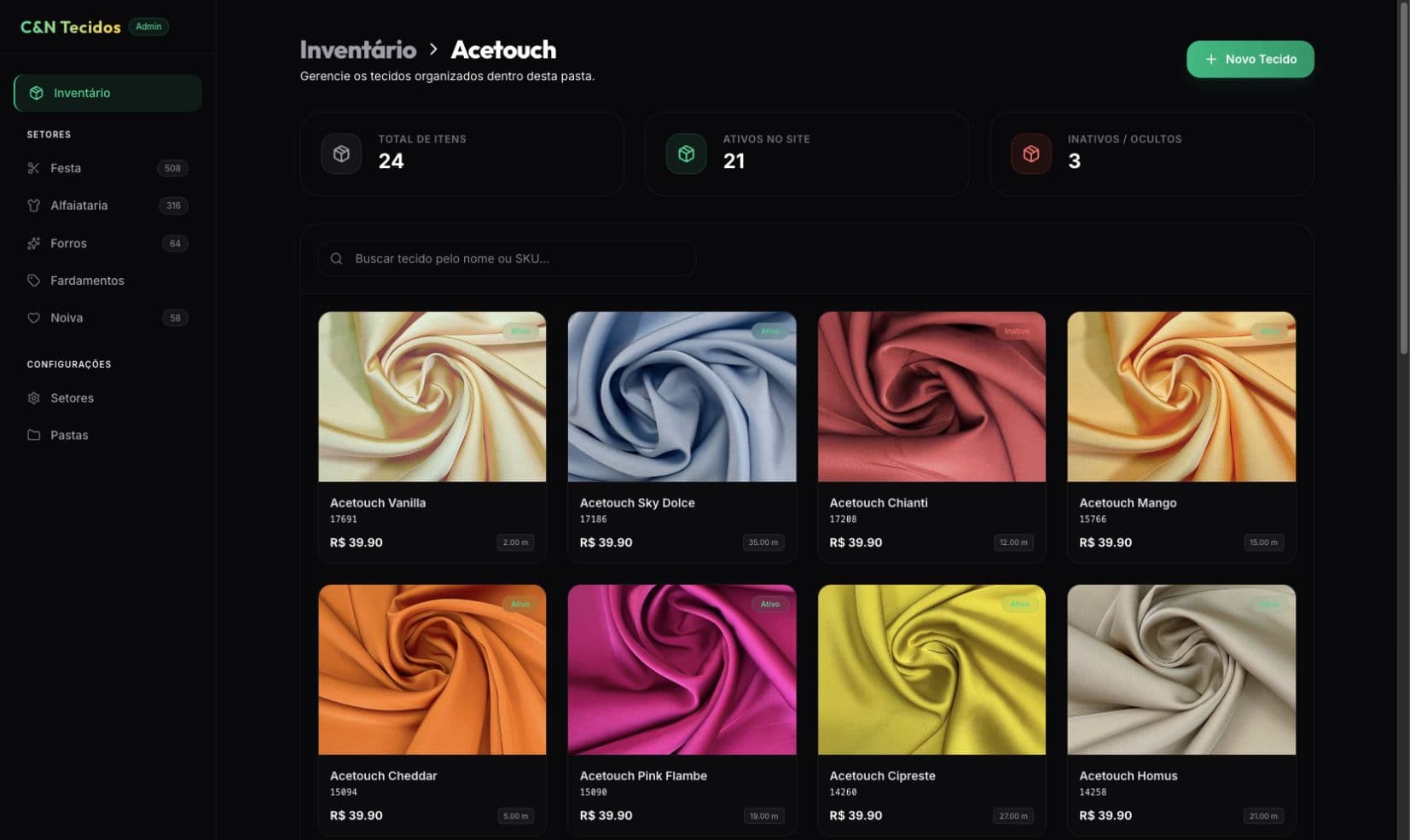 Inventaire Acetouch du système de stock C&N